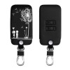 Husa Cheie Auto pentru Renault / Dacia - 4 Butoane - Keyless Go, kwmobile, Piele ecologica, Negru / Alb, 44637.44