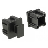 Protectie impotriva prafului pentru conector Mini SAS HD SFF 8644 cu prindere set 10 buc Negru, Delock 64012