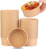 Bol salata kraft cu capac transparent, 750ml, set 50 buc, EP