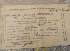 livret de asigurare 1926