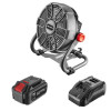 Ventilator de podea/suspendat, cu acumulator 4 Ah, incarcator 18V Li-ion, reglabil, 230V, 2 viteze, Graphite Energy GartenVIP DiyLine