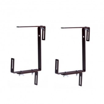 Set 2 suporti pentru ghivece Strend Pro Wnd, metal, 17x19cm, maro foto