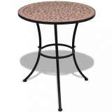 Masa bistro vidaXL caramiziu 60 cm mozaic gradina terasa blat ceramic otel