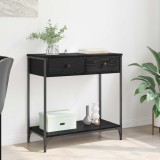vidaXL Masă de consolă Stejar Negru 75 x 34,5 x 75 cm Lemn compozit 882250