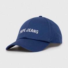 Pepe Jeans șapcă de baseball din bumbac culoarea albastru marin, cu imprimeu