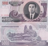 Bancnota Corea de Nord 5000 Won 2006 P-46c UNC, North Korea