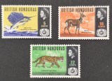 Hondurasul Britanic (Colonie Britanică) 1967 - Seria Completă &bdquo;Fauna Locală - Pește Evantai, Căprioară și Jaguar -nestampilate Cod: -PV1