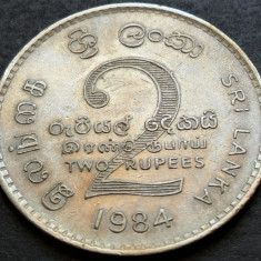 Moneda exotica 2 RUPII - SRI LANKA, anul 1984 * cod 4081 B