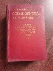 CODUL GENERAL AL ROMANIEI VOL. XXVIII 1940, II foto