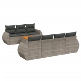 Cumpara ieftin Set canapele de gradina cu perne, 8 piese, gri, poliratan