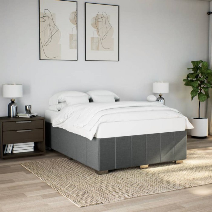vidaXL Cadru de pat fără saltea, gri &icirc;nchis, 160x200 cm, textil 3284847