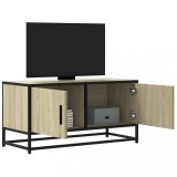 vidaXL Dulap TV, stejar sonoma, 80x34,5x40 cm, lemn prelucrat și metal