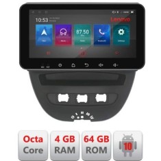 Navigatie Citroen C1 Peugeot 107 Toyota Aygo 2005-2014 Android radio gps internet Octa Core 4+64 LTE ecran de 10.33&amp;#039; wide KIT-C1+EDT-E511-pro CarStore foto