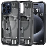 Husa antisoc iPhone 15 Pro Spigen Ultra Hybrid MagSafe Zero One Black