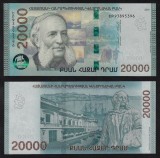 ARMENIA █ bancnota █ 20000 Dram █ 2021 █ P-65r █ POLYMER █ SERIA 9 REPLACEMENT █ UNC █ necirculata