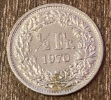 C50 - Moneda foarte veche - Elvetia - 1/2 franci - 1970