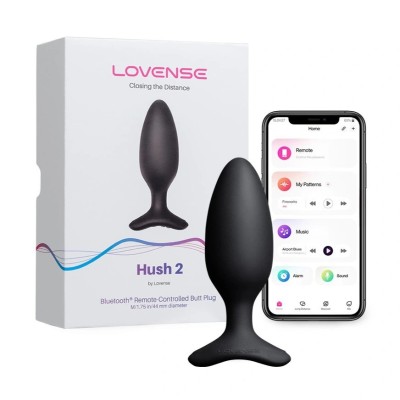 Dop Anal cu Vibratii Lovense Hush 2, Bluetooth Control, M - 4.45 cm foto