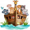 Sticker decorativ Animale pe Barca, Maro, 60 cm, 8094ST-1