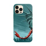 Husa compatibila cu Apple iPhone 14 Plus model Statue of liberty, Silicon, TPU, Viceversa, Transparent, Carcasa