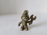 Jucarie cauciuc strumf, smurf, Peyo Made in W. Germany, 5.5 cm, cauciuc, auriu