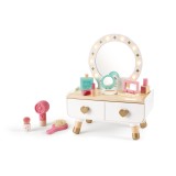 Masuta de toaleta eleganta din lemn pentru fetite Hape 14 piese