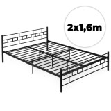 Metal cadru de pat dublu 160x200 cm negru