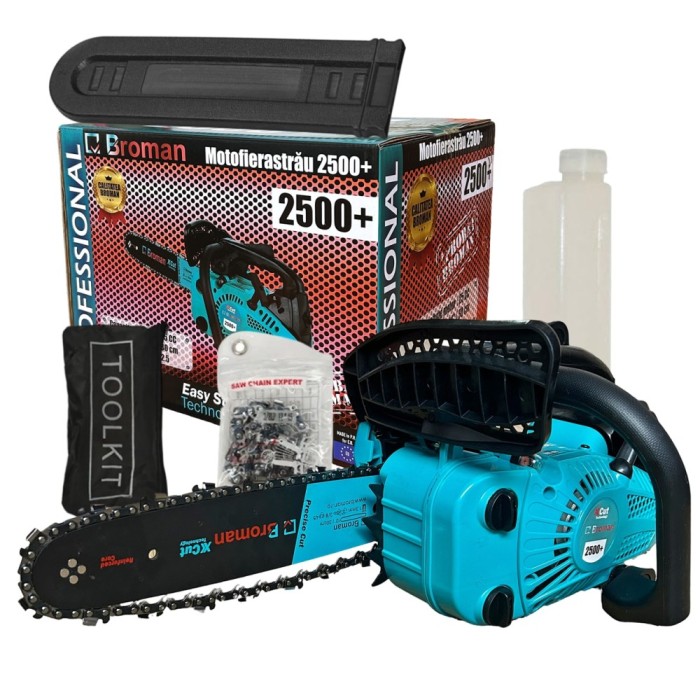 Drujba fierastrau benzina Broman 2500+ 2.5CP 2T 25CC lama 30cm