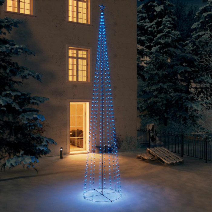 Decoratiune brad Craciun conic 752 LED-uri albastru 160x500 cm GartenMobel Dekor