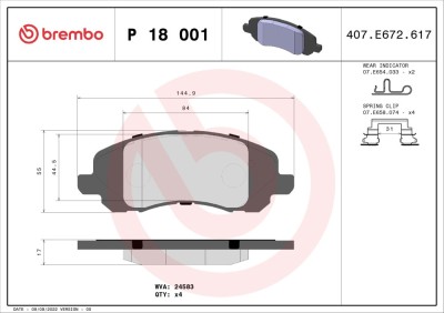 BREMBO P 18 001 PRIME LINE set placute frana,frana disc foto