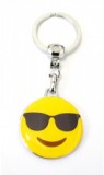 Breloc cheie din metal - Emoticon Ochelari