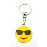 Breloc cheie din metal - Emoticon Ochelari