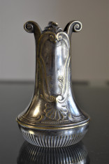 Vaza mica cu volute metal argintat / pentru flori de primavara Empire /Neoclasic foto