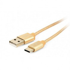 Cablu de date Gembird USB - USB-C 1.8m Gold foto