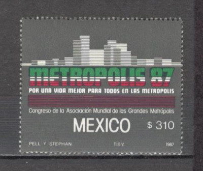 Mexic.1987 Congres mondial al marilor orase METROPOLIS PM.40 foto