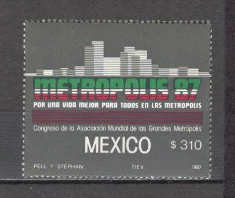 Mexic.1987 Congres mondial al marilor orase METROPOLIS PM.40
