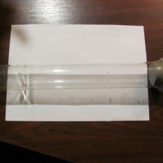 Tub Eprubeta mare sticla laborator / mai vechi / stare / dop cauciuc / H: 37 cm