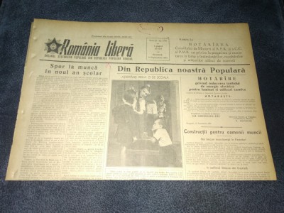 ZIARUL ROMANIA LIBERA 13 SEPTEMBRIE 1953 foto