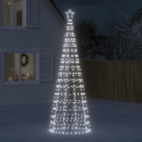 vidaXL Pom de Crăciun LED cu țepi 570 LED-uri Alb Rece 300 cm