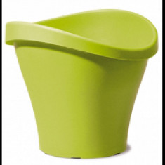 Ghiveci exterior perete dublu pentru flori, model tulip, verde, H 30cm, 6 lt, MN0197120, Wave foto