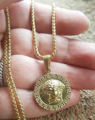 Lant+medalion INOX placat model MEDUSA -V foto