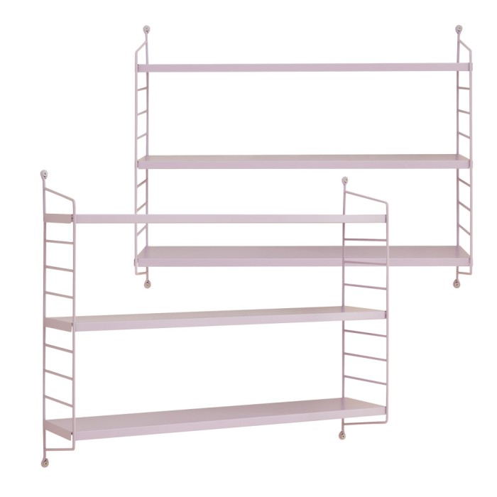 Set 2 buc raft perete Str&auml;ngn&auml;s 50x60x15cm otel lila [en.casa] HausGarden Leisure