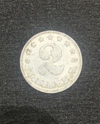 Moneda 2dinari 1963 Iugoslavia foto