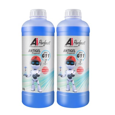 Pachet 2 litri Antigel AiPerfect G11R, Gata Preparat pana la -35 grade C, Silicat (Culoare Albastru) foto