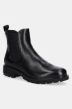 Ecco ghete chelsea de piele Metro Vienna Chelsea culoarea negru, cu toc plat, 231323-01001