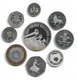 Marea Britanie-2006 SET 9 MONEDE ARGINT PROOF-80a Aniversare Regina Elisabeta II