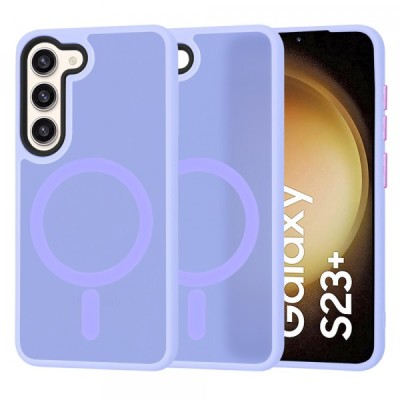 Husa MagSafe pentru Samsung Galaxy S23+ S916, Techsuit, HaloFrost, Mov Deschis foto