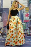 Cumpara ieftin FS128RR-2212 Fusta maxi stil retro, cu print floral