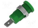 Conector banană 4mm soclu 36A 1kV verde nichelat ELECTRO-PJP