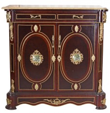 Comoda baroc din lemn masiv furniruit cu blat din marmura BAR014
