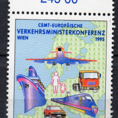 AUSTRIA 1995, Transporturi, Aviatie, Locomotiva, Vapor, serie neuzata, MNH